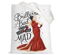 LEVLO Villain Movie Tote Bag Villain Fans Gift Born Brilliant Bad And Alittle Mad Witch Shoulder Bag Witch Merchandise, Cruella Tote Bag, M