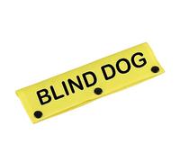 LEVLO Visual Impairment Dog Leash Sleeve, Blind Dog ID Patch, Yellow, 6 Feet, Medium to Large Dogs