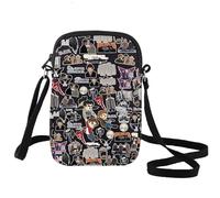 LEVLO Winchester Brothers Cross Body Bag Dean & Sam & John Fans Gift IDJITS Dean & Sam Shoulder Bag For TV Show Fans, Idjits C Black
