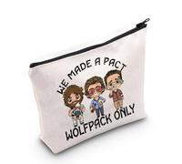 LEVLO Wolfpack Only Hangover Cosmetic Bag, Unisex-Adult, Canvas, Durable & Easy to Clean, Cartoon Pattern, 14.56 x 6.69 x 0.3 inches, Travel, Cosmetic Case