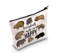 LEVLO Wombat Cosmetic Bag Gift For Wombat Lover Wombats Make Me Happy Makeup Zipper Pouch Bag Wombat Merchandise, Wombats Make