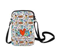 LEVLO Women's Medium Pharmacy C Bag Crossbody Bag, 3D Double-Sided Printing, Canvas/70% Cotton/30%, 2kg Capacity, 3 Pockets, Zipper Closure, All Seasons, Adults, Medical/Pharmacy Theme