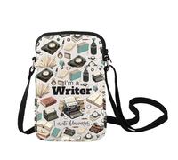 LEVLO Writer Crossbody Bag Writer Novelist Merchandise I'm A Writer I Create Universes Shoulder Bag Writer Literary Gift, Writer Create Cbag, Crossbody Bag