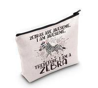 LEVLO Zebra Cosmetic Makeup Bag - Zebra Lover Gift - Zebras Are Awesome - Cosmetic Zipper Pouch Bag - Travel Accessory