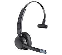 LEVN LE-HS015 Trucker Bluetooth Headset, Single Ear, Black, 5.2 Multipoint, Noise Cancelling Microphone & Mute Button, Bluetooth 2023