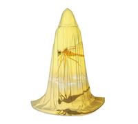 LEVNDIEJ Abstract Yellow Dragonfly1 Print Hooded Cloak for Women Men Robes Medieval Costume Cape for Halloween Masquerade, Black, S
