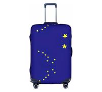 LEVNDIEJ Alaska State Flag Print Suitcase Covers For Luggage Elastic Luggage Cover Perfect For Travel Business Trips, White, L
