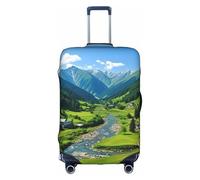 LEVNDIEJ Alpine Scenery Vivid Sky Above Print Suitcase Covers For Luggage Elastic Luggage Cover Perfect For Travel Business Trips, White, M