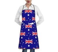 LEVNDIEJ Australian Flag Print Adult Apron With Pockets,Kitchen Apron Chef Cooking Aprons For Cooking Baking Gardening