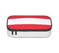 LEVNDIEJ Austrian Flag Print Pencil Case Large Capacity Pen Bag Pencil Pouch Box Organizer For College Work Travel