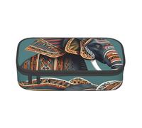 LEVNDIEJ Aztec Elephant Pattern Print Pencil Case Large Capacity Pen Bag Pencil Pouch Box Organizer For College Work Travel