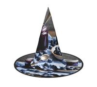LEVNDIEJ Blueberry Jam 04 Print Halloween Witches Hat Witch Costume Women Cosplay Party Wizard Hat Accessory For Women