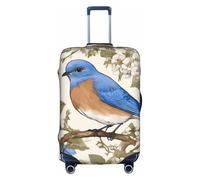 LEVNDIEJ Bluebird Design 02 Print Suitcase Covers For Luggage Elastic Luggage Cover Perfect For Travel Business Trips, White, S