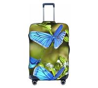 LEVNDIEJ Butterflies And Blooms Print Suitcase Covers For Luggage Elastic Luggage Cover Perfect For Travel Business Trips, White, XL