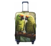 LEVNDIEJ Couple Parrots Olive Print Suitcase Covers For Luggage Elastic Luggage Cover Perfect For Travel Business Trips, White, M