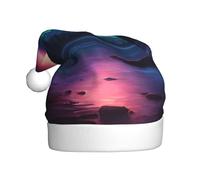 LEVNDIEJ Dark Northern Lights Santa Hats Adult,Christmas Hat,Holiday For Unisexxmas Hat For New Year Festive Party