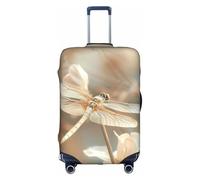 LEVNDIEJ Dragonfly And Flower Print Suitcase Covers For Luggage Elastic Luggage Cover Perfect For Travel Business Trips, White, S