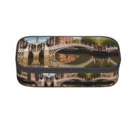 LEVNDIEJ Dublin Ireland Ha Penny Bridge River Print Pencil Case Large Capacity Pen Bag Pencil Pouch Box Organizer For College Work Travel