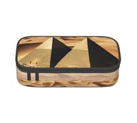 LEVNDIEJ Egyptian Pyramid In Desert01 Print Pencil Case Large Capacity Pen Bag Pencil Pouch Box Organizer For College Work Travel