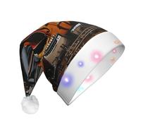 LEVNDIEJ Electric Guitar Print Santa Hat With Led Lights Christmas Hats For Adult Xmas Hat,For Christma New Year Party