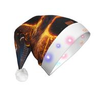 LEVNDIEJ Electric Guitar Print Santa Hat With Led Lights Christmas Hats For Adult Xmas Hat,For Christma New Year Party