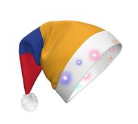 LEVNDIEJ Flag Of Armenia Print Santa Hat With Led Lights Christmas Hats For Adult Xmas Hat,For Christma New Year Party