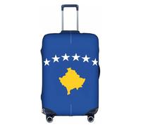 LEVNDIEJ Flag Of Kosovo Print Suitcase Covers For Luggage Elastic Luggage Cover Perfect For Travel Business Trips, White, L