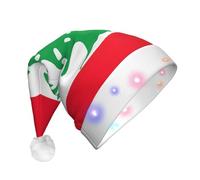 LEVNDIEJ Flag Of Lebanon Print Santa Hat With Led Lights Christmas Hats For Adult Xmas Hat,For Christma New Year Party