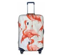 LEVNDIEJ Flamingos On White Print Suitcase Covers For Luggage Elastic Luggage Cover Perfect For Travel Business Trips, White, S