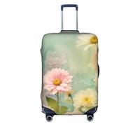 LEVNDIEJ Floral Flowers Daisies Print Suitcase Covers For Luggage Elastic Luggage Cover Perfect For Travel Business Trips, White, S