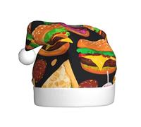 LEVNDIEJ Food Pattern Funny Santa Hats Adult,Christmas Hat,Holiday For Unisexxmas Hat For New Year Festive Party
