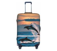 LEVNDIEJ Funny Animal Dolphin Print Suitcase Covers For Luggage Elastic Luggage Cover Perfect For Travel Business Trips, White, XL