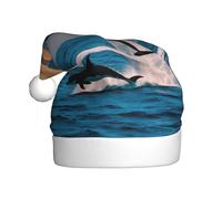 LEVNDIEJ Funny Animal Dolphin Santa Hats Adult,Christmas Hat,Holiday For Unisexxmas Hat For New Year Festive Party