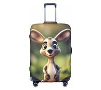 LEVNDIEJ Funny Cartoon Kangaroo Zoo (1) Print Suitcase Covers For Luggage Elastic Luggage Cover Perfect For Travel Business Trips, White, L