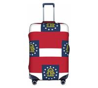 LEVNDIEJ Georgia Flag Print Suitcase Covers For Luggage Elastic Luggage Cover Perfect For Travel Business Trips, White, S