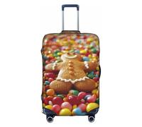 LEVNDIEJ Gingerbread Man Candy Print Suitcase Covers For Luggage Elastic Luggage Cover Perfect For Travel Business Trips, White, XL