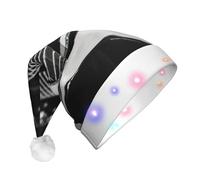 LEVNDIEJ Guitar Pattern Print Santa Hat With Led Lights Christmas Hats For Adult Xmas Hat,For Christma New Year Party