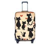 LEVNDIEJ Happy Walking Kitty Print Suitcase Covers For Luggage Elastic Luggage Cover Perfect For Travel Business Trips, White, S