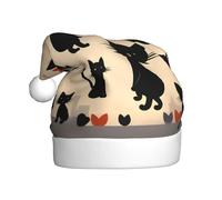 LEVNDIEJ Happy Walking Kitty Santa Hats Adult,Christmas Hat,Holiday For Unisexxmas Hat For New Year Festive Party
