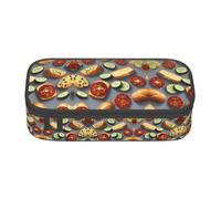 LEVNDIEJ Healthy Food Print Pencil Case Large Capacity Pen Bag Pencil Pouch Box Organizer For College Work Travel