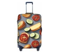 LEVNDIEJ Healthy Food Print Suitcase Covers For Luggage Elastic Luggage Cover Perfect For Travel Business Trips, White, M