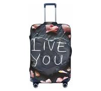 LEVNDIEJ I Love You Words With Hearts Print Suitcase Covers For Luggage Elastic Luggage Cover Perfect For Travel Business Trips, White, M