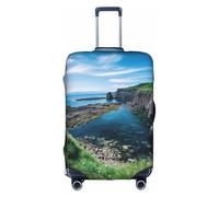 LEVNDIEJ Jeju Island Korea Print Suitcase Covers For Luggage Elastic Luggage Cover Perfect For Travel Business Trips, White, S