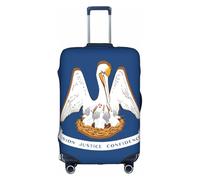 LEVNDIEJ Louisiana State Flag Print Suitcase Covers For Luggage Elastic Luggage Cover Perfect For Travel Business Trips, White, M