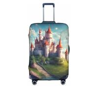 LEVNDIEJ Magic Fairy Tale Castle01 Print Suitcase Covers For Luggage Elastic Luggage Cover Perfect For Travel Business Trips, White, XL