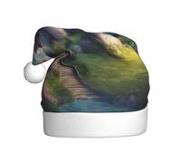 LEVNDIEJ Magic Fairy Tale Castle01 Santa Hats Adult,Christmas Hat,Holiday For Unisexxmas Hat For New Year Festive Party
