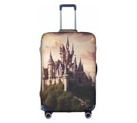 LEVNDIEJ Mysterious Fantasy Fairy Tale Castle04 Print Suitcase Covers For Luggage Elastic Luggage Cover Perfect For Travel Business Trips, White, M