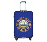 LEVNDIEJ New Hampshire State Flag Print Suitcase Covers For Luggage Elastic Luggage Cover Perfect For Travel Business Trips, White, XL
