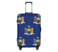 LEVNDIEJ New York State Flag Print Suitcase Covers For Luggage Elastic Luggage Cover Perfect For Travel Business Trips, White, S