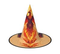 LEVNDIEJ Phoenix Print Halloween Witches Hat Witch Costume Women Cosplay Party Wizard Hat Accessory For Women